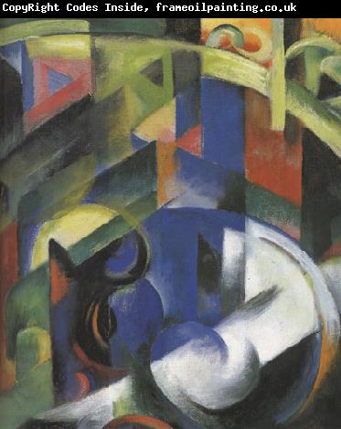 Franz Marc Details of Painting with Cattle (mk34)